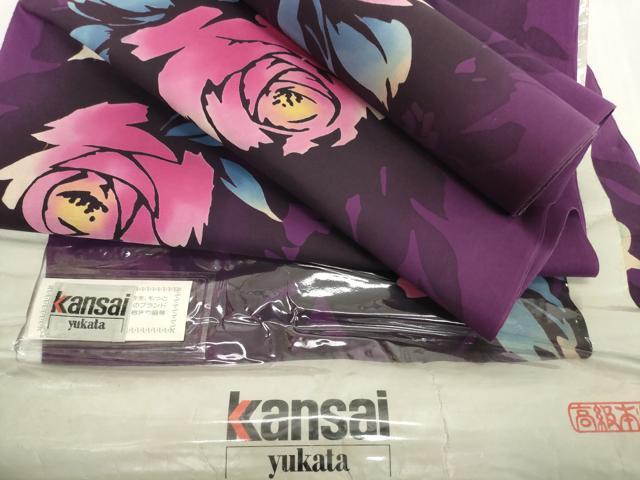 平和屋着物*夏物 世界的ファッションデザイナー 山本寛斎 kansaiブランド 浴衣 反物 着尺 草花文 綿 逸品 未使用 DABH2129zzz
