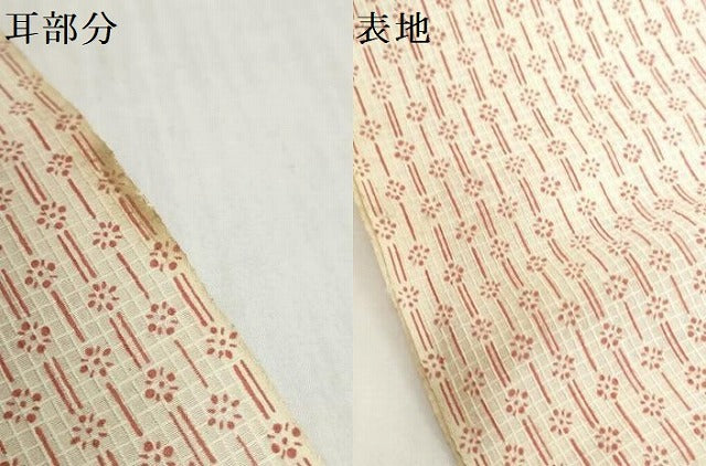 平和屋着物*夏物 小紋 反物 着尺 絹紅梅 花間道 綿絹 逸品 未使用 DABH2131zzz