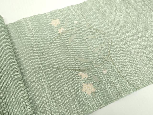 平和屋着物*夏物 西陣 一秀織物 名古屋帯 帯反物 桔梗 金銀糸 証紙付き 逸品 未使用 DABH2153zzz