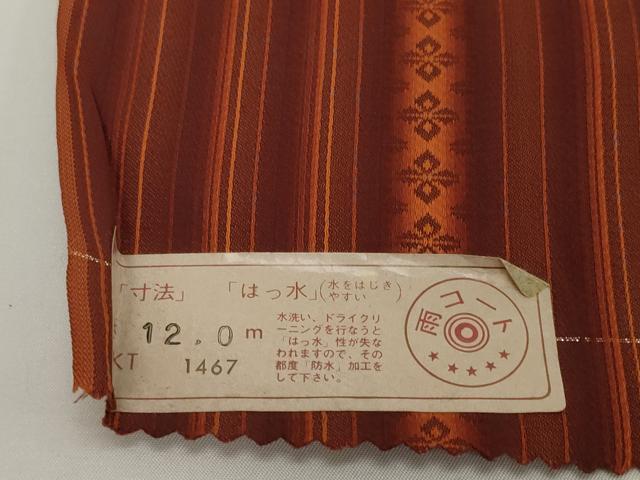 平和屋着物▼西陣 羽織・コート 雨コート 反物 羽尺 間道 ロング丈 12m はっ水 逸品 未使用 DABH2181zzz