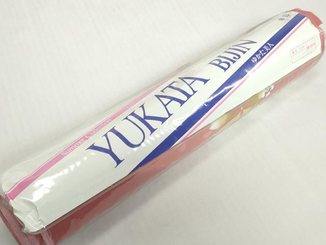 平和屋着物*夏物 浴衣 反物 着尺 流水撫子文 綿 未使用 DABH2221zzz