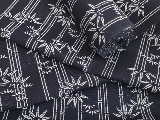 平和屋着物*夏物 浴衣 反物 着尺 綿絽 笹竹文 コーマ糸使用 綿 逸品 未使用 DABH2229zzz