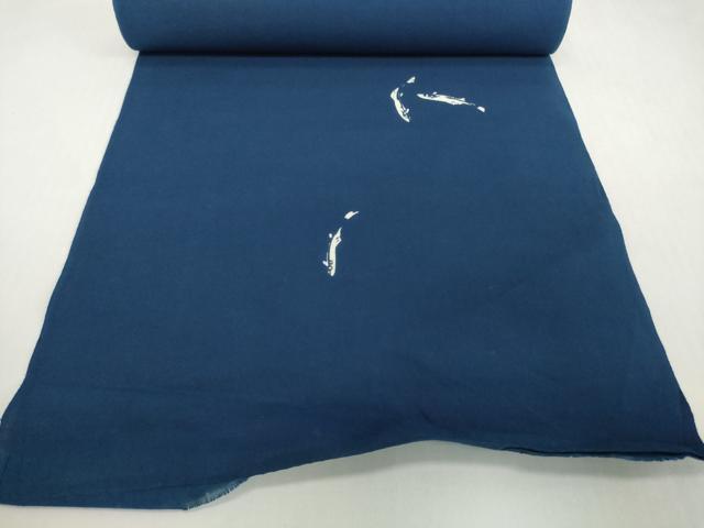 平和屋着物*夏物 浴衣 反物 着尺 魚 さかな 綿 逸品 未使用 DABH2258zzz