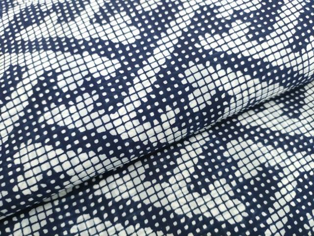 平和屋着物*夏物 男性 浴衣 反物 着尺 田中実コレクション 両面染 紗綾形×間道 綿 逸品 未使用 DABH2259zzz