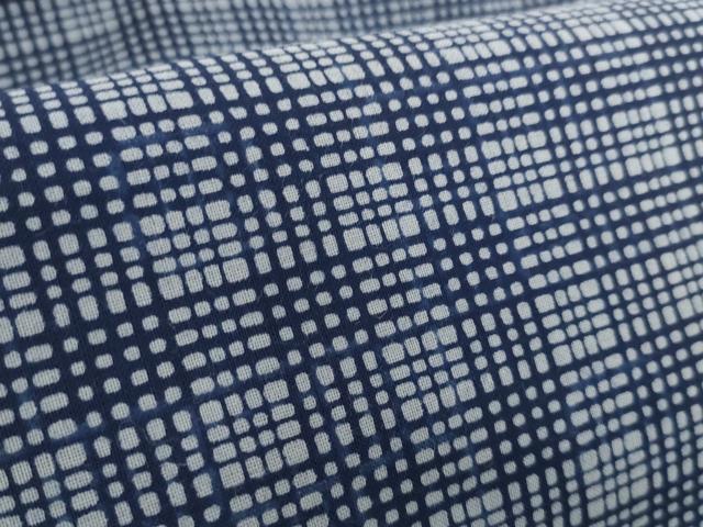 平和屋着物*夏物 男性 浴衣 反物 着尺 田中実コレクション 両面染 市松×格子 綿 逸品 未使用 DABH2264zzz
