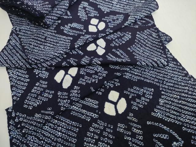 平和屋着物*夏物 有松鳴海絞り 浴衣 反物 着尺 花繋ぎ 綿 逸品 未使用 DABH2347zzz