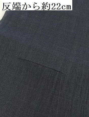 平和屋着物*夏物 小千谷ちぢみ 反物 着尺 青褐色 証紙付き 麻 逸品 未使用 DABH2375zzz