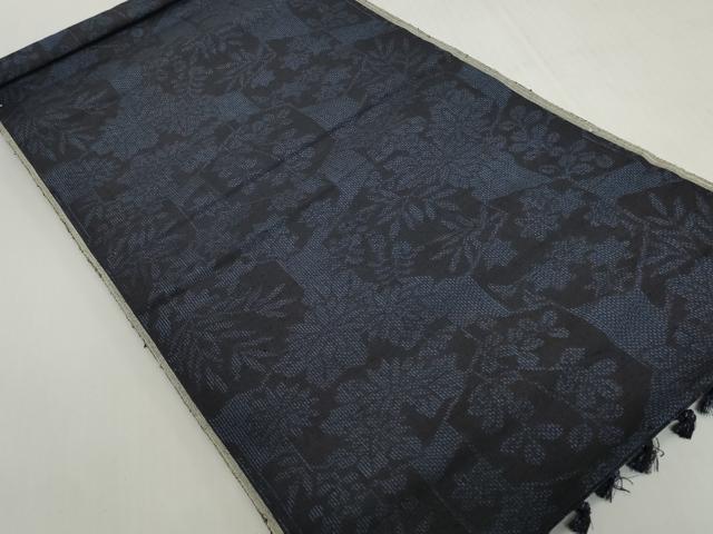 平和屋着物▼結城紬 反物 着尺 亀甲花文 証紙付き 逸品 未使用 DABH2381zzz