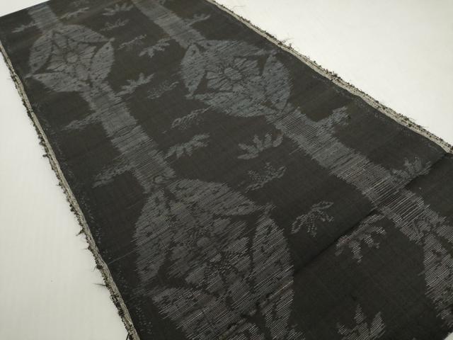 平和屋着物▼紬 解き反物 着尺 裁断済 七宝花文 笹竹 逸品 DABH2395zzz