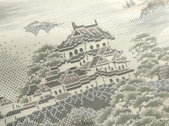 平和屋着物●本場大島紬 白大島 反物 着尺 9マルキ 城 毎なべ織物謹製 証紙付き 逸品 未使用 DABH2403zzz