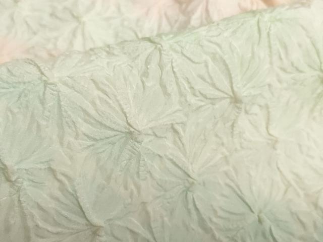 平和屋着物▼長襦袢 反物 着尺 湯のし前 総絞り 斜線文 逸品 未使用 DABH2416zzz