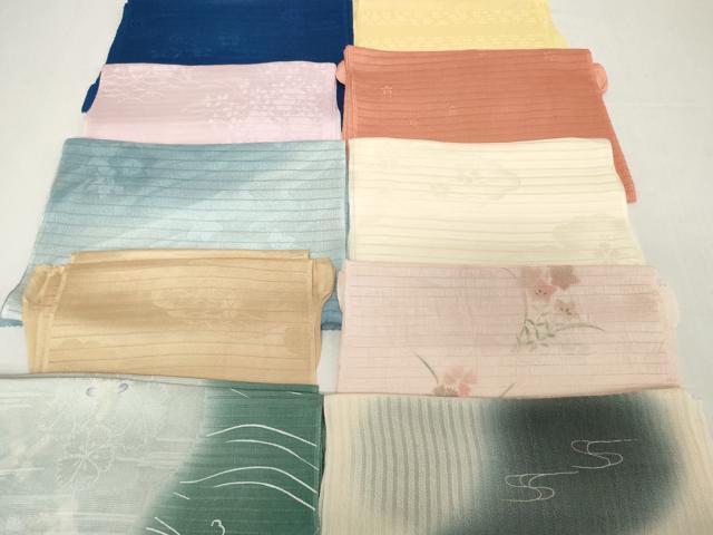 平和屋着物*夏物 和装小物 帯揚げ10枚セット 絽 縦絽 紗 桔梗撫子 流水 雲芝地紋 逸品 DABH2428zzz