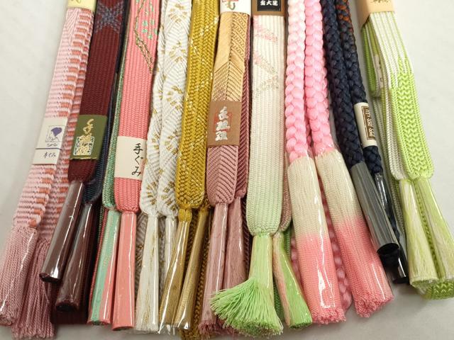 平和屋着物●和装小物 帯締め10本セット 礼装用 手組 手組紐 高麗組 笹浪組 金糸 逸品 未使用 DABH2503zzz