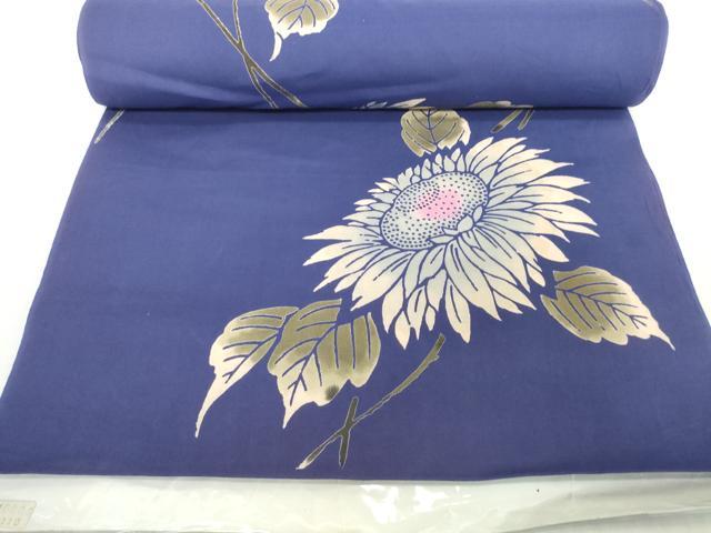 平和屋着物*夏物 浴衣 着尺 注染 向日葵 ひまわり 綿 逸品 未使用 DABH2524zzz