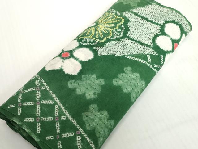 平和屋着物*夏物 有松鳴海絞り 浴衣 着尺 草花文 綿 逸品 未使用 DABH2527zzz
