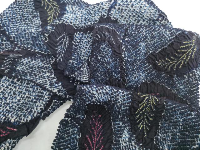 平和屋着物*夏物 有松鳴海絞り 浴衣 着尺 湯のし前 葉繋ぎ 綿 逸品 未使用 DABH2529zzz