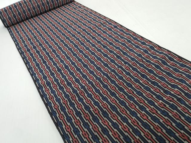 平和屋着物●筑紫ゆうき 紬 反物 着尺 間道 証紙付き 綿 逸品 未使用 DABH2530zzz