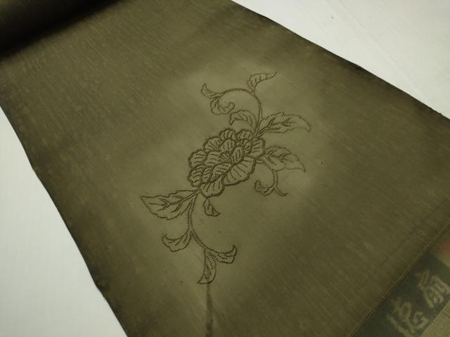 平和屋着物●国際的伝統工芸作家 十二代・藤林徳扇 苑寿 中国三大刺繍 相良総刺繍 付下げ 反物 着尺 紬地 花唐草 逸品 未使用 DABH2589zzz