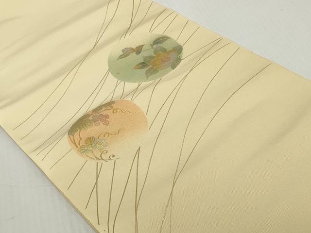 平和屋着物▼西陣 名古屋帯 帯反物 花丸文 金彩 証紙付き 逸品 DABH2606zzz