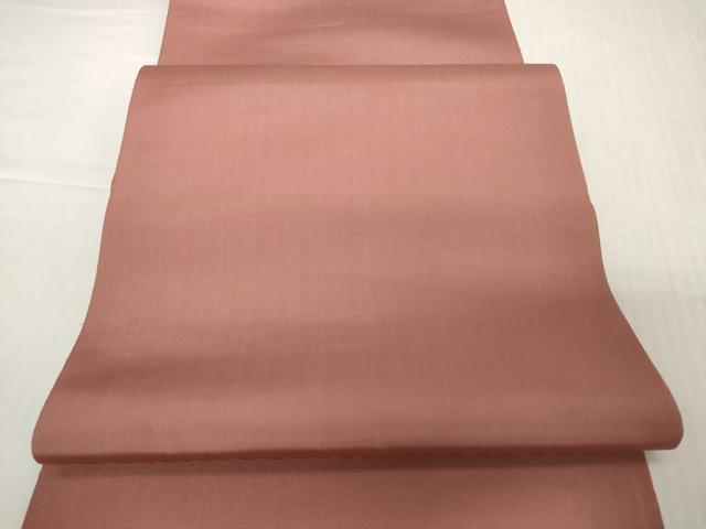 平和屋着物▼本場筑前博多織 名古屋帯 帯反物 ひとえ帯 桑茶色×蘇芳香色 大丸扱い 逸品 未使用 DABH2607zzz