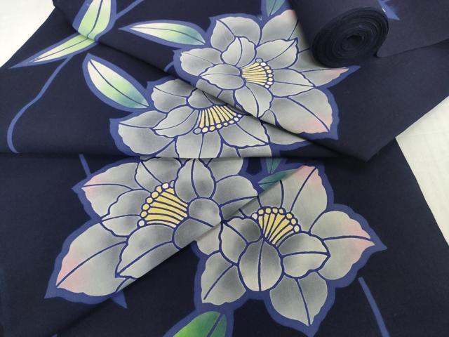 平和屋着物*夏物 浴衣 反物 着尺 注染 草花文 綿 逸品 未使用 DABH2637zzz