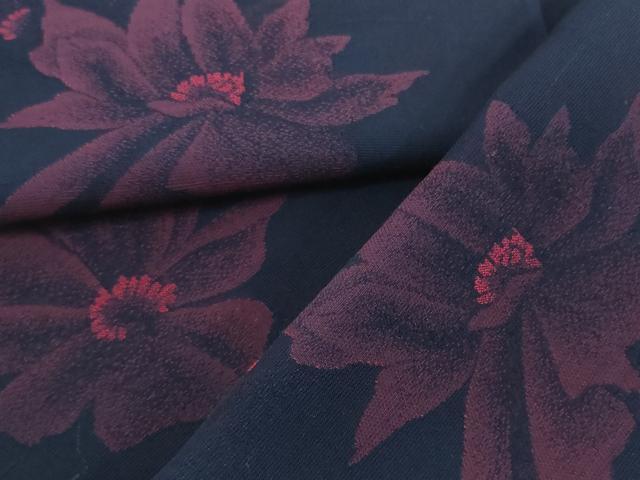 平和屋着物*夏物 小紋 解き反物 着尺 裁断済 紗 舞花文 紺地 逸品 DABH2640zzz
