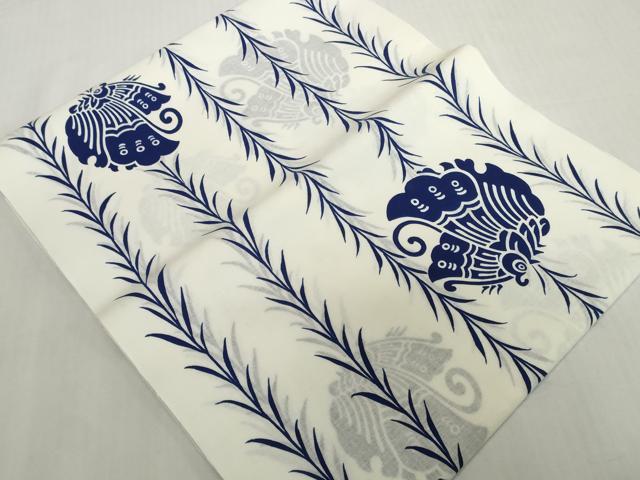 平和屋着物*夏物 浴衣 反物 着尺 注染 草間道 舞蝶文 綿 逸品 未使用 DABH2652zzz