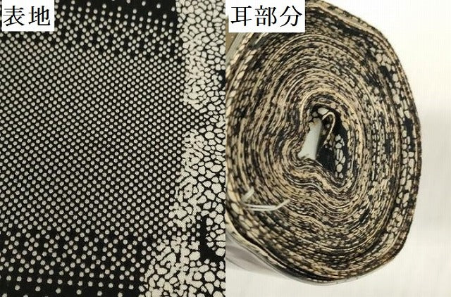 平和屋着物*夏物 ファッションデザイナー コシノジュンコ 浴衣 反物 着尺 抽象間道 黒地 証紙付 綿 逸品 未使用 DABH2671zzz