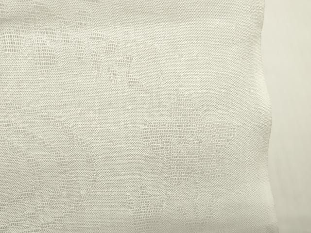 平和屋着物*夏物 長襦袢 反物 着尺 本麻紋紗 流水桔梗紋紗 生成り色 小千谷織物謹製 証紙付き 麻 逸品 未使用 DABH2680zzz