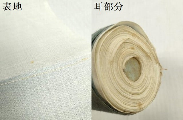 平和屋着物*夏物 長襦袢 反物 着尺 椿紋紗 生成り色 麻 逸品 未使用 DABH2681zzz