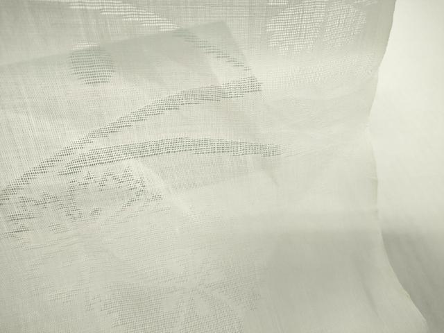 平和屋着物*夏物 長襦袢 反物 着尺 小千谷本麻紋紗 芝撫子紋紗 生成り色 小千谷織物 東急百貨店 麻 逸品 未使用 DABH2686zzz