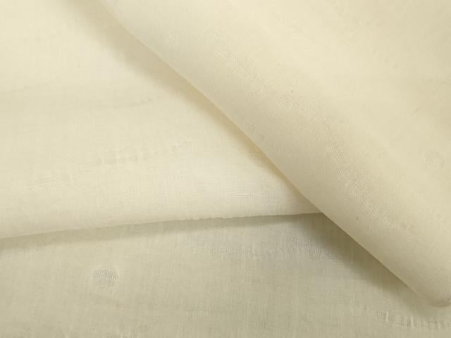 平和屋着物*夏物 長襦袢 反物 着尺 本麻翠紗 露芝紋紗 生成り色 小千谷織物 証紙付き 麻 逸品 未使用 DABH2687zzz