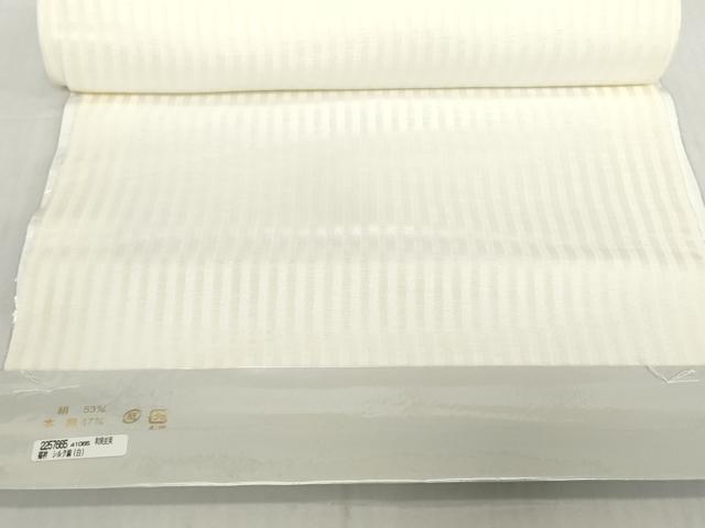 平和屋着物*夏物 長襦袢 反物 着尺 縞紋紗 生成り色 未使用 DABH2694zzz