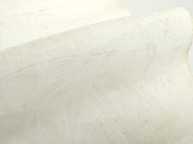 平和屋着物*夏物 長襦袢 反物 着尺 流水撫子紋紗 生成り色 麻 逸品 未使用 DABH2696zzz
