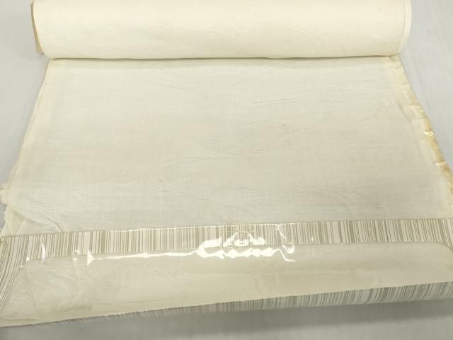 平和屋着物*夏物 長襦袢 反物 着尺 竜田川紋紗 生成り色 三越扱い 麻 逸品 未使用 DABH2697zzz