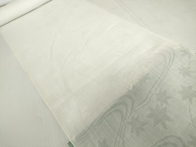 平和屋着物*夏物 長襦袢 反物 着尺 小千谷本麻紋紗 竜田川紋紗 生成り色 小千谷織物謹製 証紙付 麻 逸品 未使用 DABH2701zzz