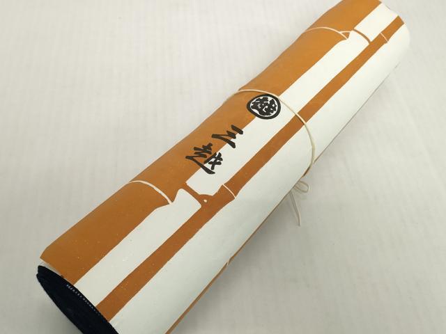 平和屋着物*夏物 浴衣 反物 着尺 綿絽 無形文化財 長板中形 枝梅 紺地 島田染工場謹製 三越扱い 綿 逸品 未使用 DABH2712zzz