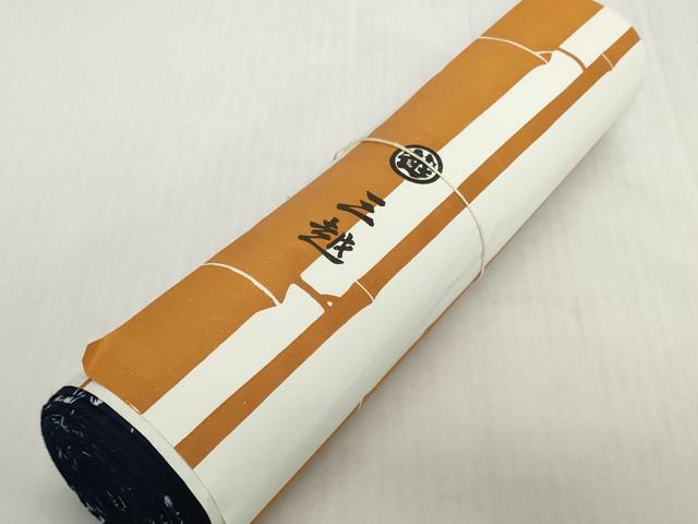 平和屋着物*夏物 浴衣 反物 着尺 綿絽 無形文化財 長板中形 瓢箪に花 紺地 島田染工場謹製 三越 綿 逸品 未使用 DABH2715zzz