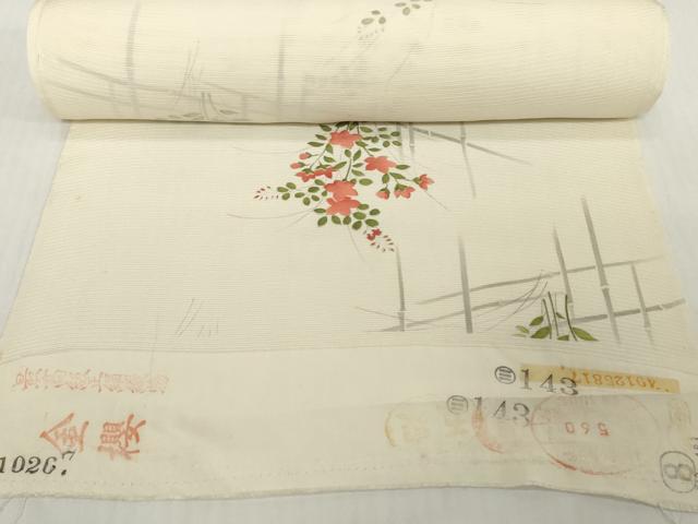 平和屋着物*夏物 小紋 反物 着尺 絽 五泉 桔梗 萩 逸品 未使用 DABH2722zzz