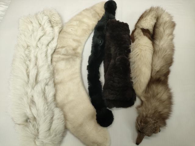 平和屋着物●和装小物 ファーまとめて5点 ショール 顔付き ミンク フェイクファー 逸品 DABH2744zzz