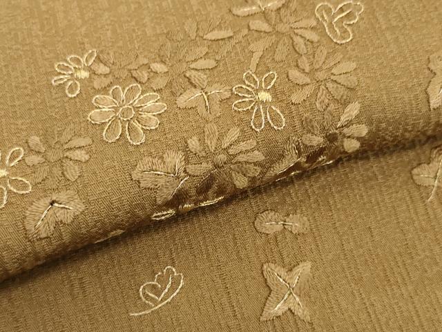 平和屋着物●付下げ 反物 着尺 八掛付き 総刺繍 流水小花文 金糸 逸品 未使用 DABH2759zzz