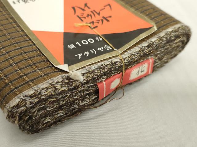 平和屋着物▼羽織・コート 反物 羽尺 格子 綿 未使用 DABH2765zzz