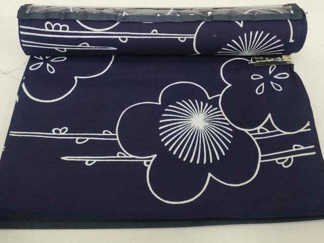平和屋着物*夏物 竺仙鑑製 浴衣 反物 着尺 注染 梅 証紙付き 綿 逸品 未使用 DABH2775zzz