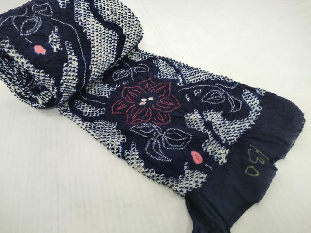 平和屋着物*夏物 有松鳴海絞り 浴衣 反物 着尺 湯のし前 花繋ぎ 綿 逸品 未使用 DABH2783zzz