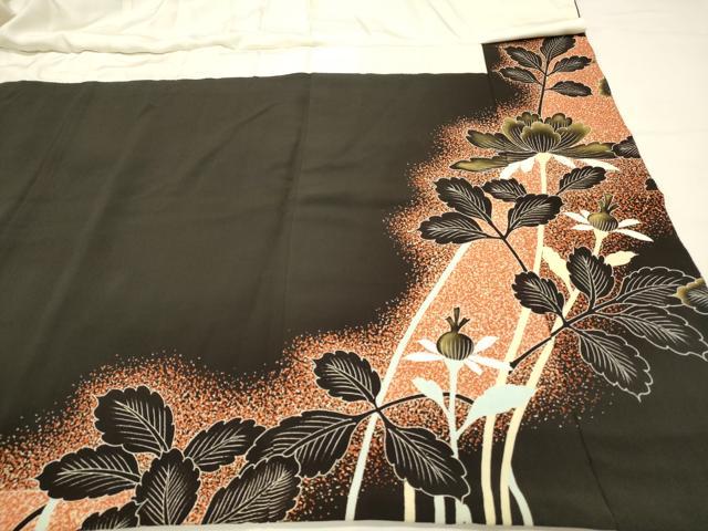 平和屋着物■豪華黒留袖 刺繍 草花文 金銀糸 三越扱い 正絹 逸品 DABH2820qp