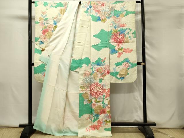 平和屋着物■豪華振袖 駒刺繍 雲取り花文 乱菊 金彩 正絹 逸品 DABH2831qp