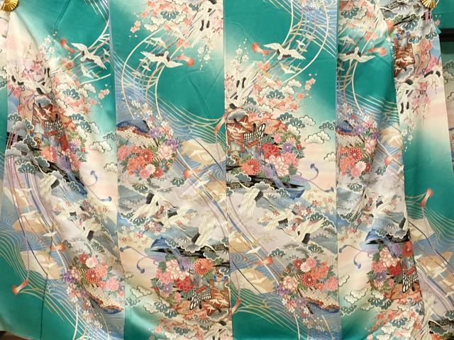平和屋着物■豪華振袖 御所車花文 暈し染め 金彩 正絹 逸品 DABH2832qp