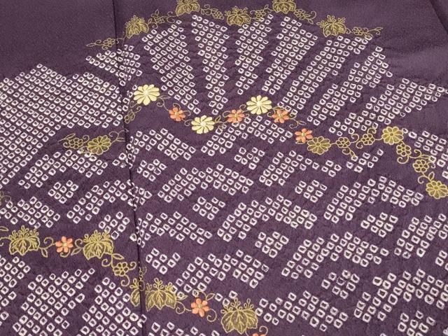 平和屋着物■訪問着 絞り 刺繍 花唐草文 青海波 金彩 正絹 逸品 DABH2844qp