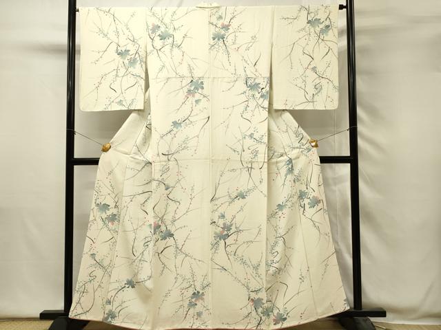 平和屋着物■上質な小紋 抽象舞葉文 正絹 逸品 DABH2851qp