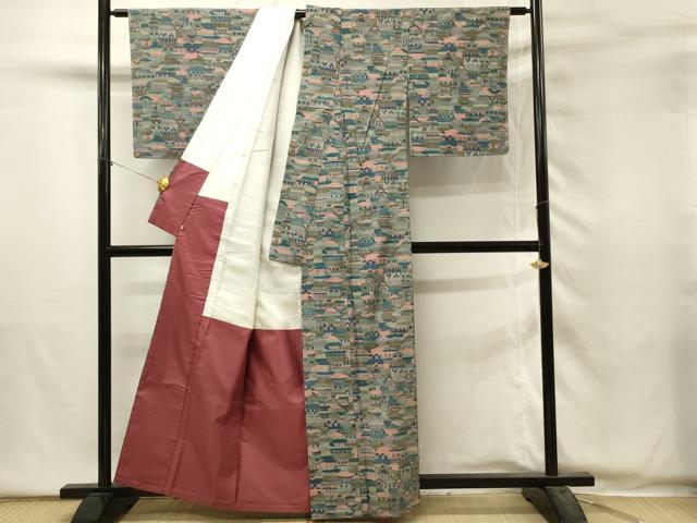 平和屋着物■上質な紬 風景文 西武百貨店扱い 正絹 逸品 DABH2867qp